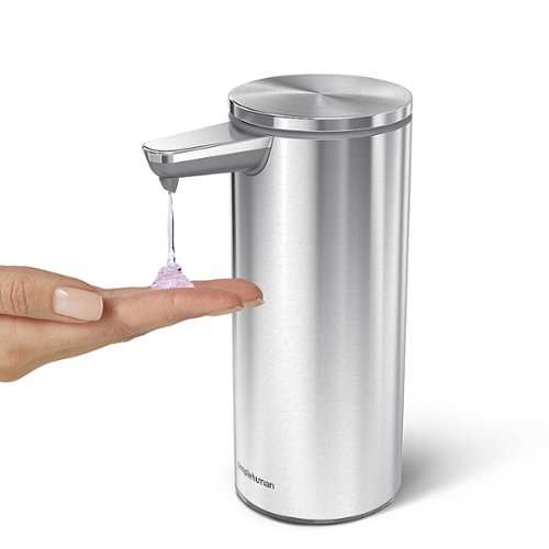 simplehuman - 9 oz. Touch-Free Rechargeable Sensor Liquid Soap Pump Dispenser - Brushed Stainless Steel