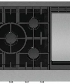 Fisher & Paykel - 48 in Professional Gas Rangetop 5 Burners with Griddle in Stainless Steel - Stainless steel