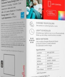 Sengled - Smart A19 LED 60W Bulb Bluetooth Mesh Works with Amazon Alexa - Multicolor