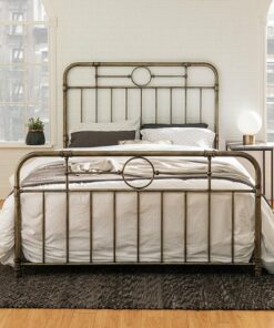 Walker Edison - Antiqua Metal Pipe Queen Size Bed - Bronze