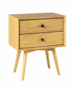 Walker Edison - 25” Modern Solid Wood 2 Drawer Nightstand - Light Oak