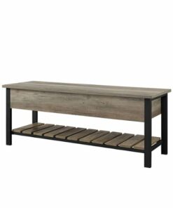 Walker Edison - Park City 48" Modern Farmhouse Storage Bench - Grey Wash
