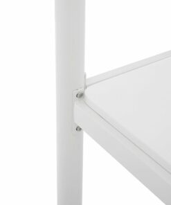 Walker Edison - Premium Metal Full Size Loft Bed with Wood Workstation - White