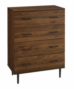 Walker Edison - 30” Modern 4 Drawer Vertical Storage Chest - Dark Walnut