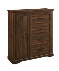 Walker Edison - 45” Coastal Style 4 Drawer Wardrobe - Dark Walnut