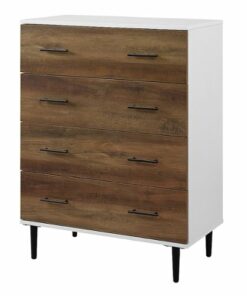 Walker Edison - 30” Modern 4 Drawer Vertical Storage Chest - Rustic Oak