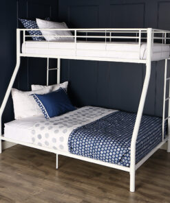 Walker Edison - Premium Metal Twin over Full Bunk Bed - White