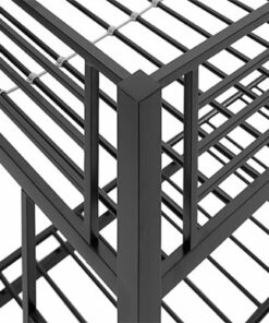 Walker Edison - Premium Metal Twin over Futon Bunk Bed - Black