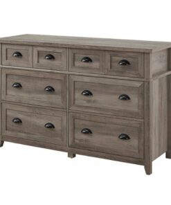 Walker Edison - 52” Classic Framed 6 Drawer Dresser - Grey Wash