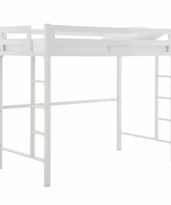 Walker Edison - Premium Deluxe Twin Metal Loft Bed - White