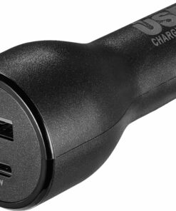 Best Buy essentials™ - 32 W Vehicle Charger with 1 USB-C & 1 USB Port - Black