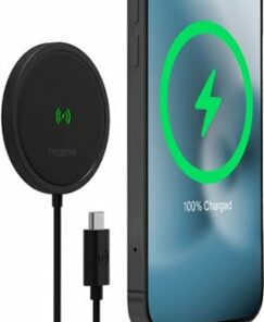 mophie - Snap+ 15W Fast Charge Wireless Charger with MagSafe Compatibility - Black