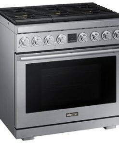 Dacor - Transitional 5.9 Cu. Ft. Self-Cleaning Freestanding Gas Convection Range with 6 burners, Liquid Propane Convertible - Silver Stainless Steel