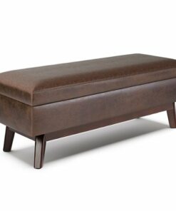 Simpli Home - Owen Rectangular Storage Ottoman - Distressed Chestnut Brown