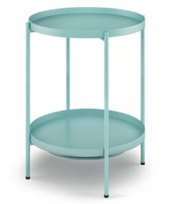 Simpli Home - Monet Industrial 17 inch Wide Metal Metal End Table in - Aqua