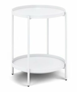 Simpli Home - Monet Industrial 17 inch Wide Metal Metal End Table in - White