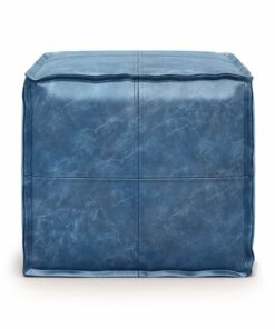 Simpli Home - Brody Square Pouf - Distressed Blue