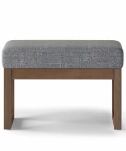 Simpli Home - Milltown Footstool Small Ottoman Bench - Pebble Grey