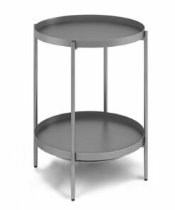 Simpli Home - Monet Industrial 17 inch Wide Metal Metal End Table in - Storm Grey