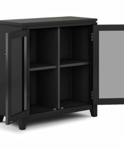 Simpli Home - Cosmopolitan Low Storage Cabinet - Black