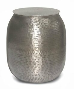 Simpli Home - Griffen Metal Storage Accent Table - Antique Silver