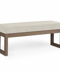 Simpli Home - Milltown Large Ottoman Bench - Platinum