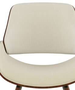 Simpli Home - Malden Mid Century Modern Bentwood Dining Chair with Wood Back in Faux Leather - Cream