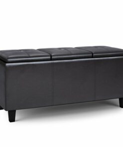 Simpli Home - Avalon Tray Storage Ottoman with Lift Up Lids - Tanners Brown