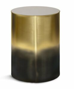 Simpli Home - Curtis Metal Cylinder Accent Table - Ombre Black/ Gold
