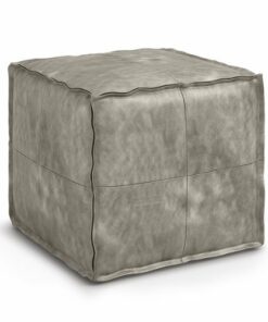 Simpli Home - Brody Square Pouf - Distressed Grey