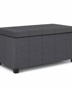 Simpli Home - Dover Storage Ottoman Bench - Slate Grey