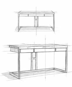 Simpli Home - Erina SOLID ACACIA WOOD Modern Industrial 60 inch Wide Writing Office Desk in - Farmhouse Grey