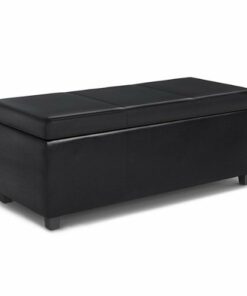 Simpli Home - Avalon Lift Top Rectangular Storage Ottoman - Midnight Black