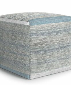 Simpli Home - Naya Cube Pouf - Blue Melange