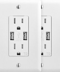 Best Buy essentials™ - 2.4 A USB Charger Wall Outlet (2-Pack) - White
