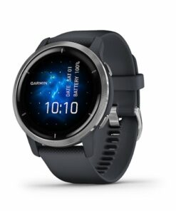 Garmin - Venu 2 GPS Smartwatch 45 mm Fiber-Reinforced Polymer - Silver/Granite Blue