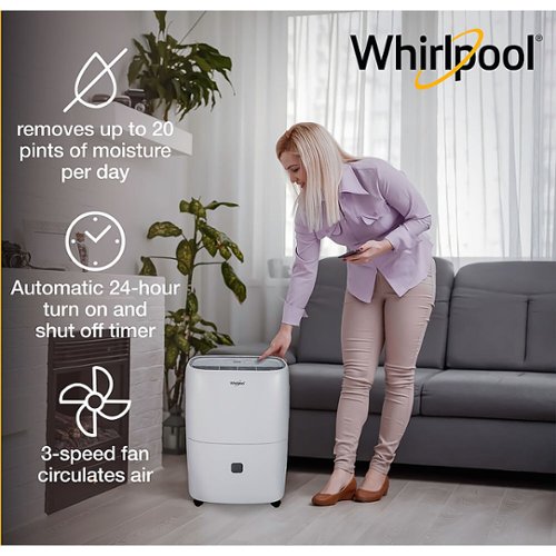 Whirlpool - 20 Pint Dehumidifier - White