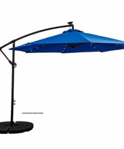 Sun Ray - 10' Offset Aluminum Solar Umbrella - Royal Blue