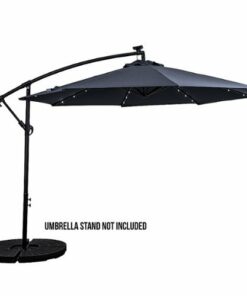 Sun Ray - 10' Offset Aluminum Solar Umbrella - Denim Blue