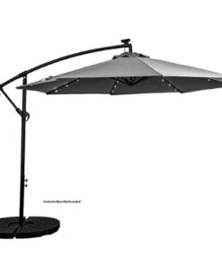 Sun Ray - 10' Offset Aluminum Solar Umbrella - Gray