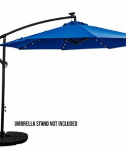 Sun Ray - 10' Offset Aluminum Solar Umbrella - Royal BLue