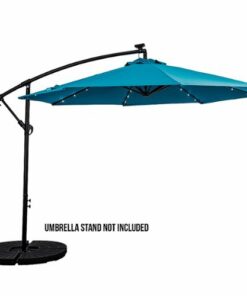 Sun Ray - 10' Offset Aluminum Solar Umbrella - Teal