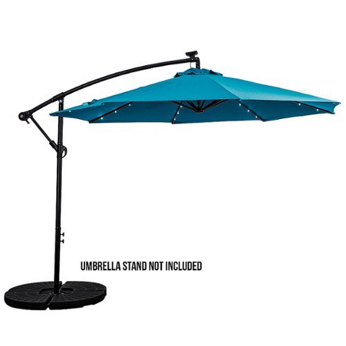 Sun Ray - 10' Offset Aluminum Solar Umbrella - Teal
