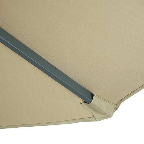 Sun Ray - 10' Offset Aluminum Solar Umbrella - Taupe