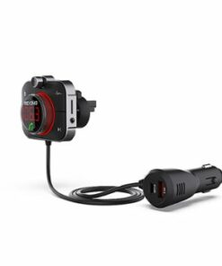 Rexing - FMT2 Bluetooth FM Transmitter Hands-Free Car Kit with QC3.0 and Smart 2.4A Dual USB Ports - Black
