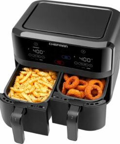 Chefman - TurboFry  9 Qt. Digital Touch Dual Basket Air Fryer - Matte Black