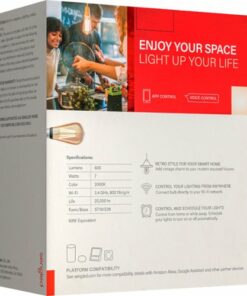 Sengled - Smart Edison Filament LED 60W Bulbs Wi-Fi Works with Amazon Alexa & Google Assistant (2-pack) - Amber