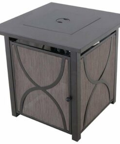 Mod Furniture - Heatside 40,000 BTU Tile-Top Gas Fire Pit Table with Burner Cover and Fire Glass - Tan/Bronze