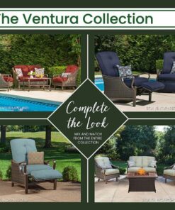 Hanover - Ventura Outdoor Luxury Recliner - Brown/Ocean Blue