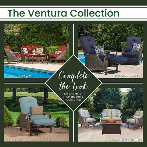 Hanover - Ventura Outdoor Luxury Recliner - Brown/Ocean Blue